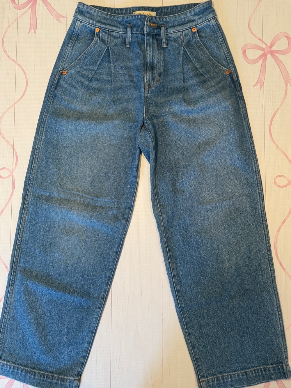 Madewell Pleated the perfect vintage wide-leg crop Jean size 26 with 26in inseam